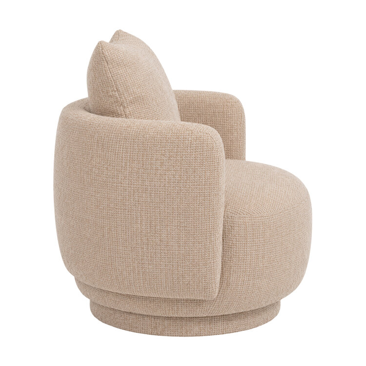 PTMD Collection Elin Beige Loungestoel Fauteuil rond opulence draaibaar