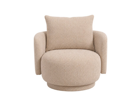 PTMD Collection Elin Beige Loungestoel Fauteuil rond opulence draaibaar