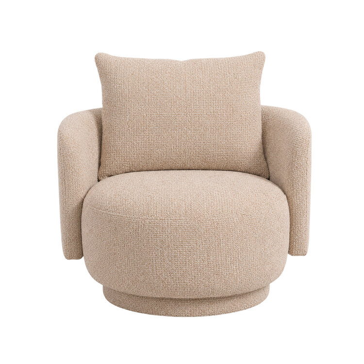 PTMD Collection Elin Beige Loungestoel Fauteuil rond opulence draaibaar