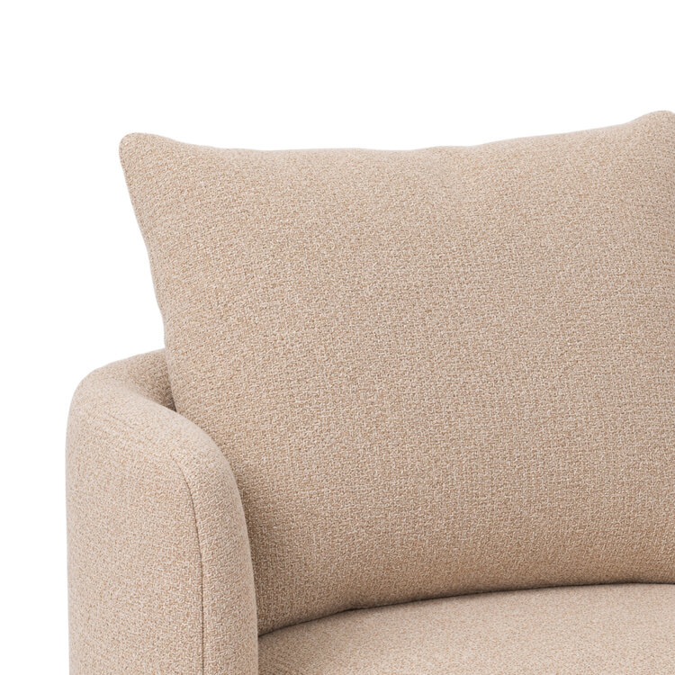 PTMD Collection Elin Beige Loungestoel Fauteuil rond opulence draaibaar