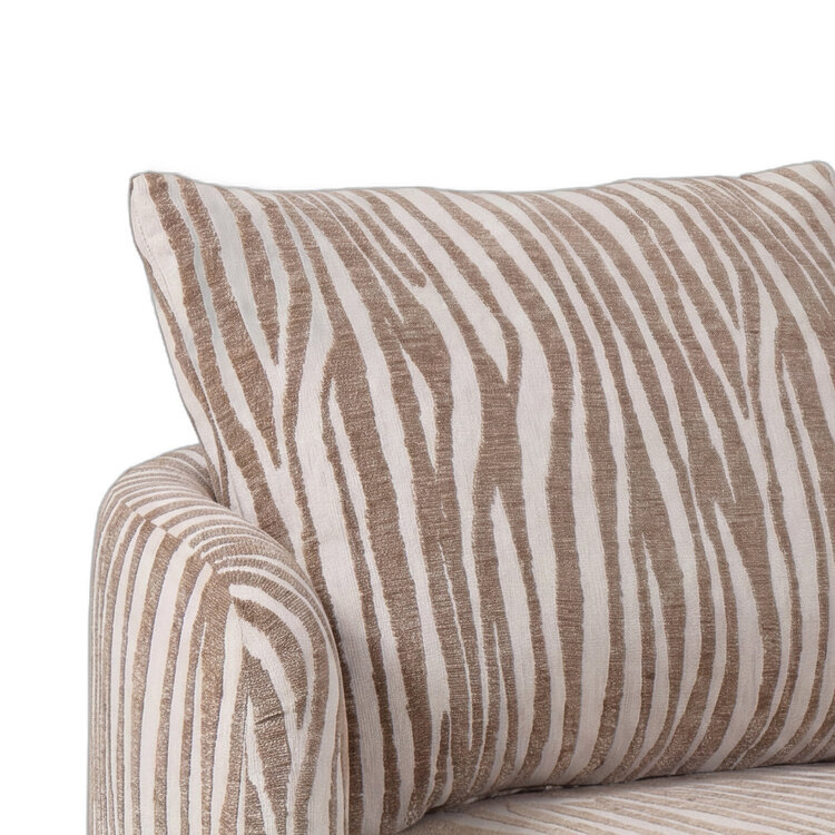 PTMD Collection Elin Wavy Lines Loungestoel Fauteuil rond bruin beige draaibaar