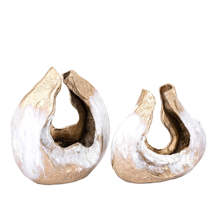 PTMD Collection Abby Champagne decoratie object open golvend aluminium Large