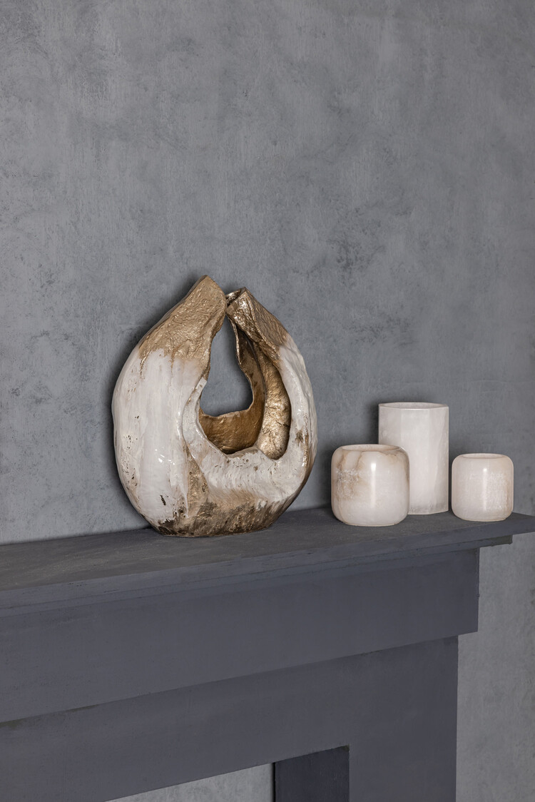 PTMD Collection Abby Champagne decoratie object open golvend aluminium Large