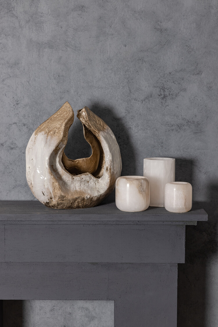 PTMD Collection Abby Champagne decoratie object open golvend aluminium Large