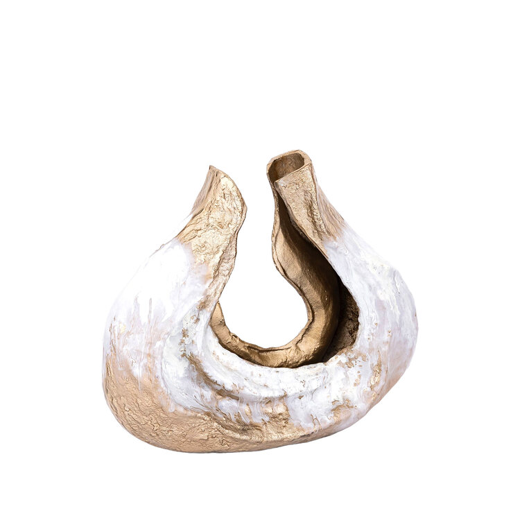 PTMD Collection Abby Champagne decoratie object open golvend aluminium Small