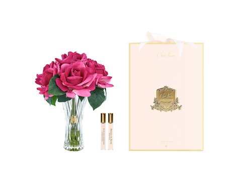 Côte Noire Luxury Charente Seven Magenta Roses Bouquet Pink Box