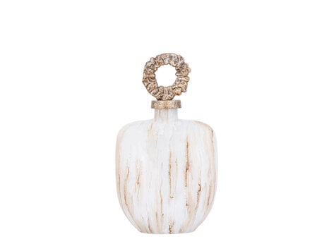 PTMD Collection Alashia Beige decoratie object fles ovaal glas aluminium Medium