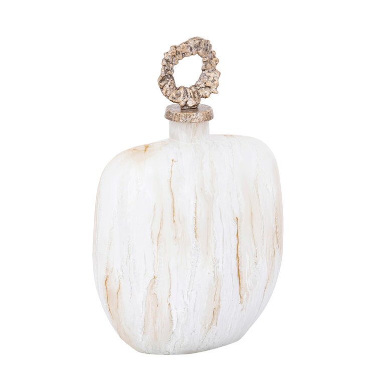 PTMD Collection Alashia Beige decoratie object fles ovaal glas aluminium Large