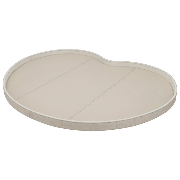 Chamada Decoratief dienblad effen leren Kidney tray Esther beige XL
