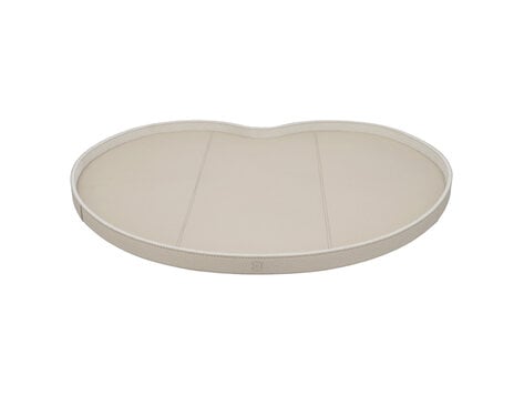Chamada Decoratief dienblad effen leren Kidney tray Esther beige XL