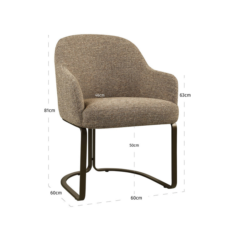 Richmond Interiors Eetkamerstoel Hadley brown tweed fire retardant