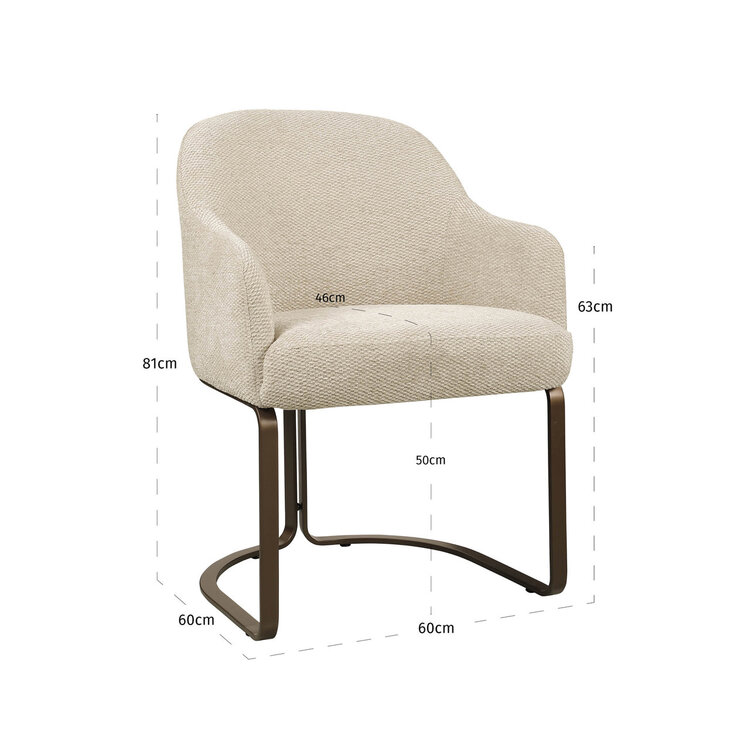 Richmond Interiors Eetkamerstoel Hadley natural boldweave fire retardant