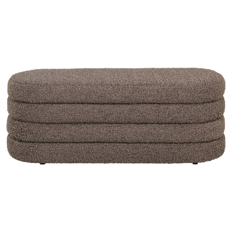 Richmond Interiors Poef Bankje Camille brown chunky met opbergruimte