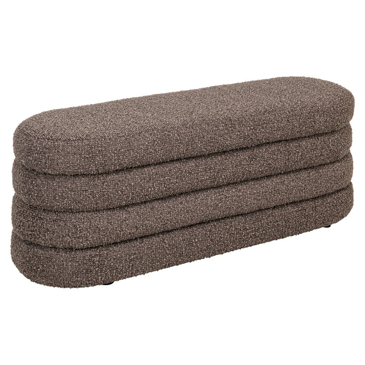 Richmond Interiors Poef Bankje Camille brown chunky met opbergruimte