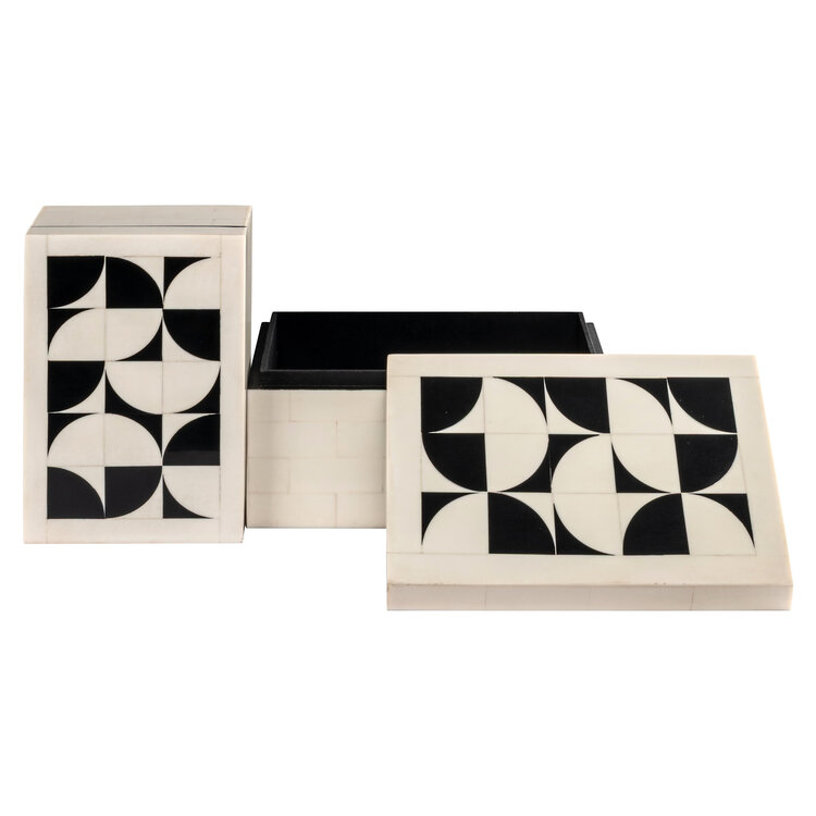 Richmond Interiors Opbergdoos Flake white Set van 2