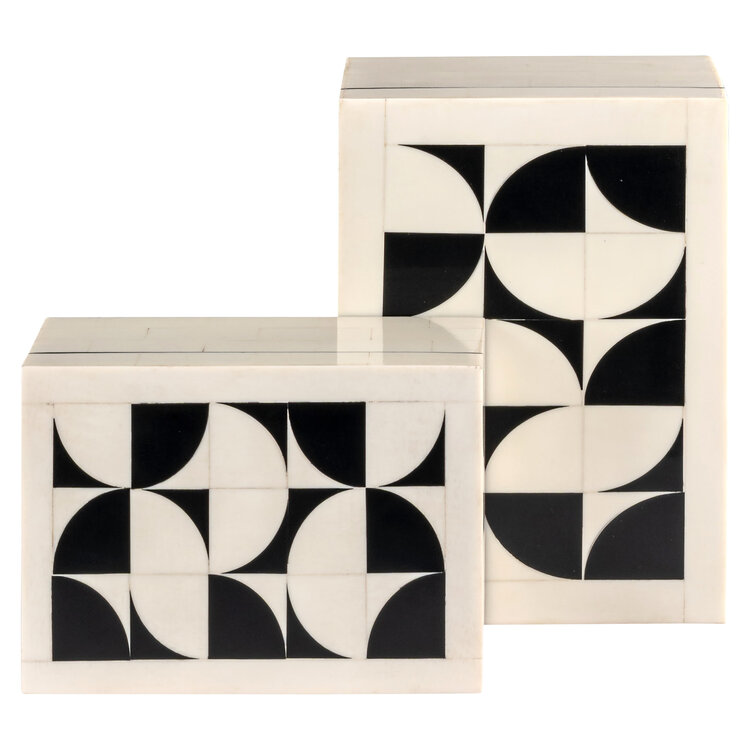 Richmond Interiors Opbergdoos Flake white Set van 2