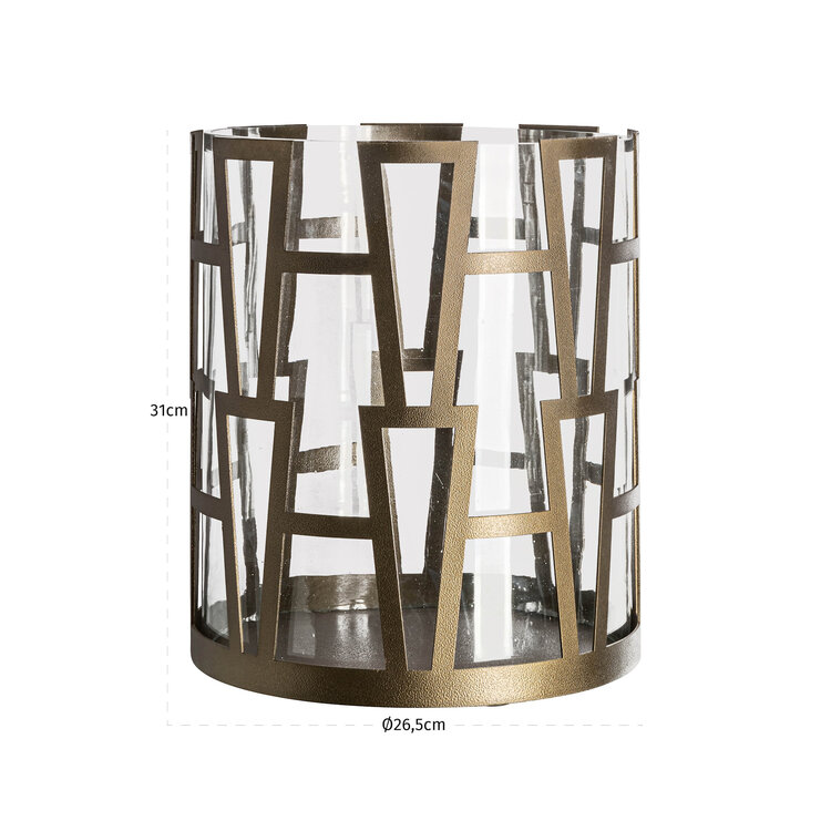 Richmond Interiors Windlicht Shandy brass antique groot