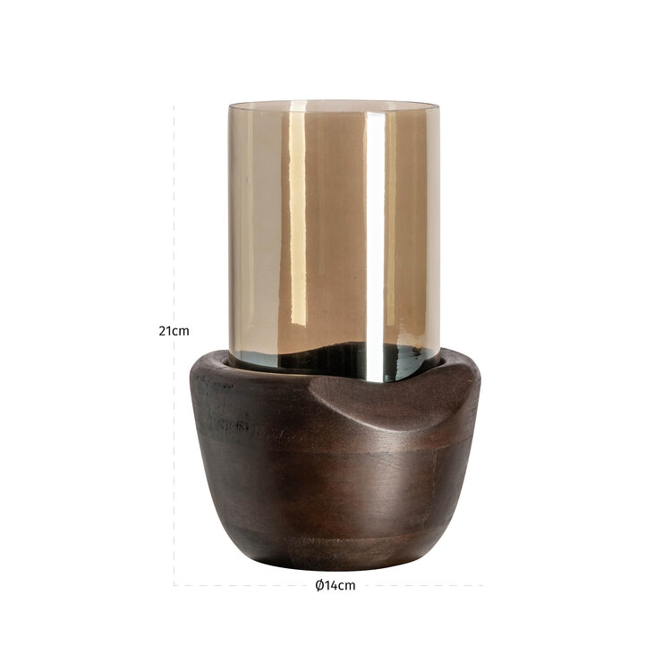 Richmond Interiors Windlicht Jade walnut klein
