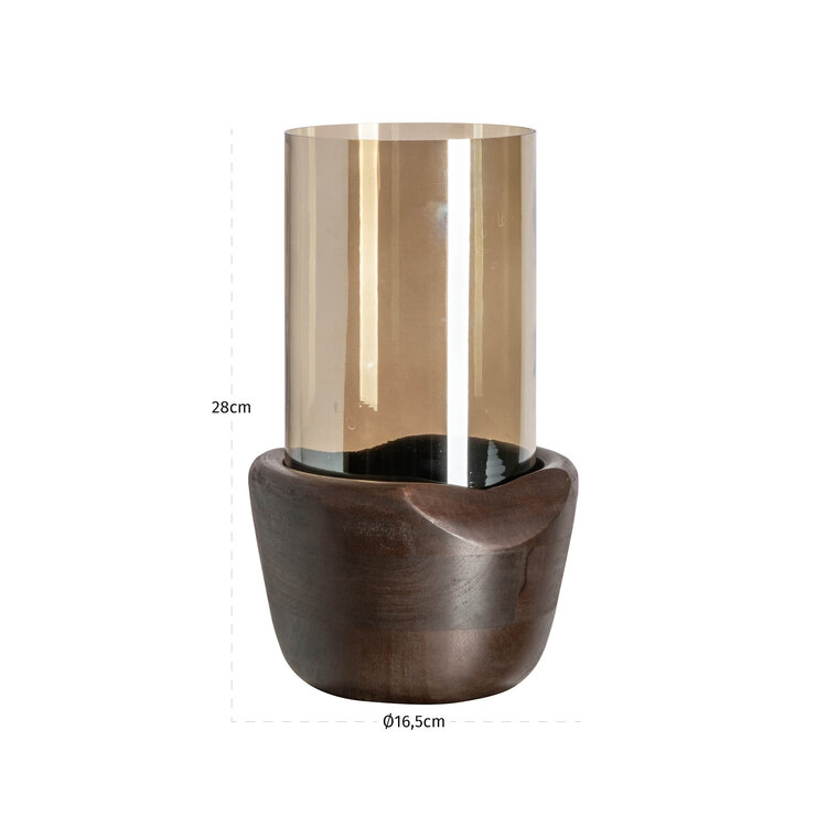 Richmond Interiors Windlicht Sloane walnut groot