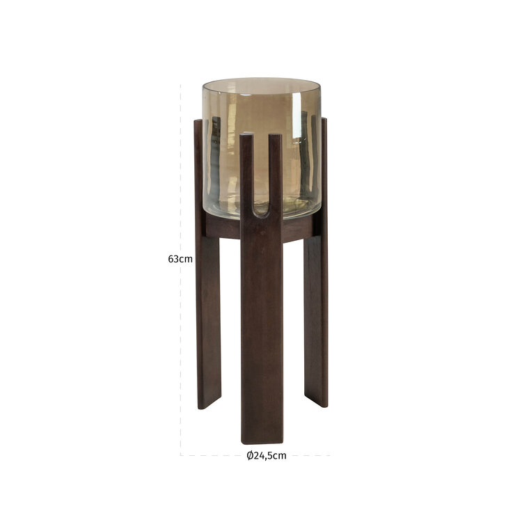 Richmond Interiors Windlicht Paige walnut klein