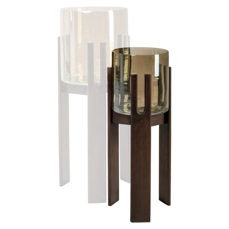 Richmond Interiors Windlicht Paige walnut klein