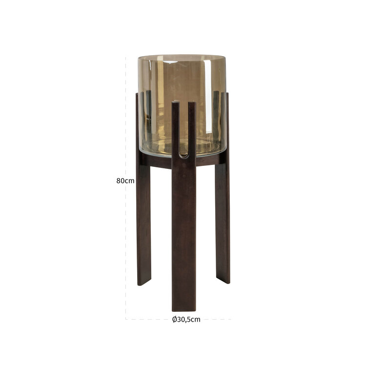 Richmond Interiors Windlicht Reese walnut groot