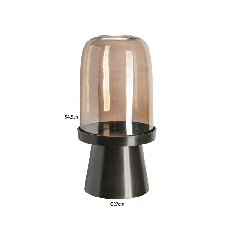 Richmond Interiors Windlicht Meave walnut groot