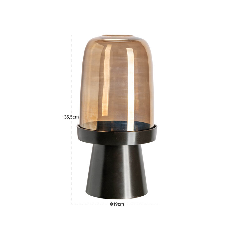 Richmond Interiors Windlicht Kate walnut klein