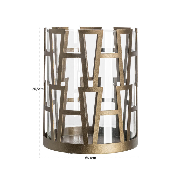 Richmond Interiors Windlicht Shandy brass antique klein