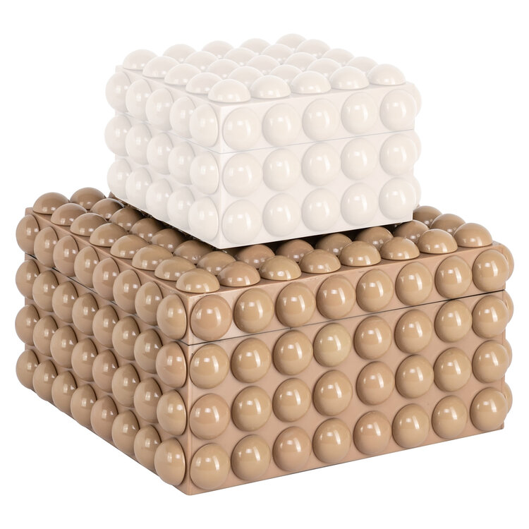Richmond Interiors Opbergdoos Ash beige groot