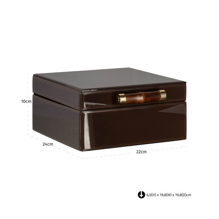 Richmond Interiors Opbergdoos Echo dark brown groot