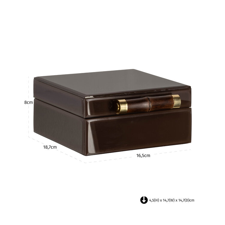 Richmond Interiors Opbergdoos Echo dark brown klein