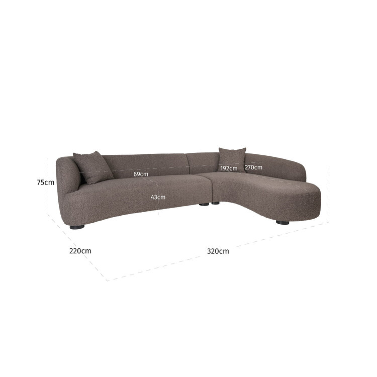 Richmond Interiors Bank Pandora brown chunky lounge rechts