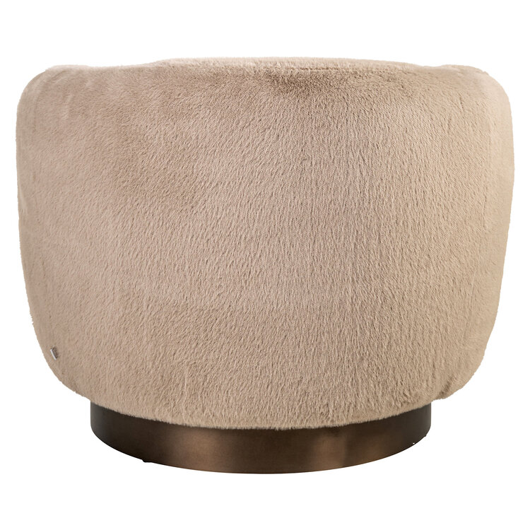 Richmond Interiors Lounge stoel Fauteuil Colmar khaki fluffy draaibaar