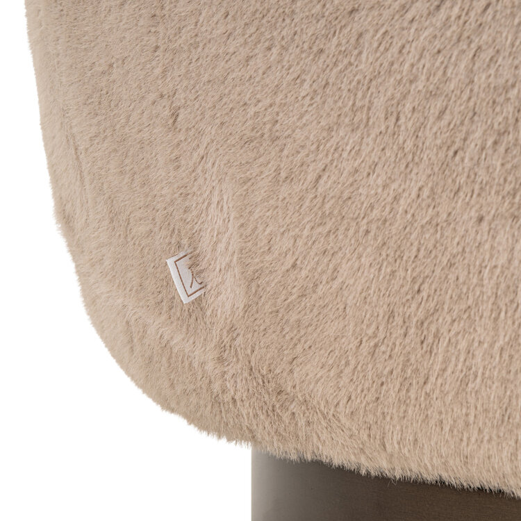 Richmond Interiors Lounge stoel Fauteuil Colmar khaki fluffy draaibaar