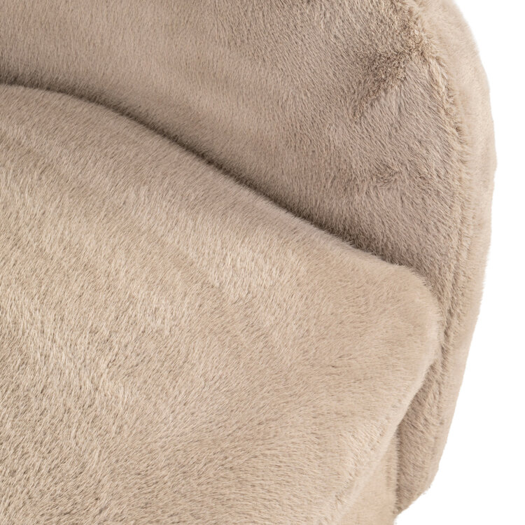 Richmond Interiors Lounge stoel Fauteuil Colmar khaki fluffy draaibaar