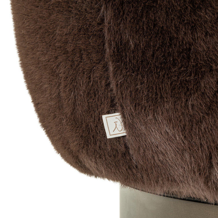 Richmond Interiors Lounge stoel Fauteuil Colmar chocolat fluffy draaibaar