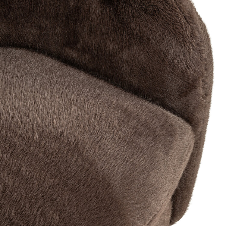 Richmond Interiors Lounge stoel Fauteuil Colmar chocolat fluffy draaibaar