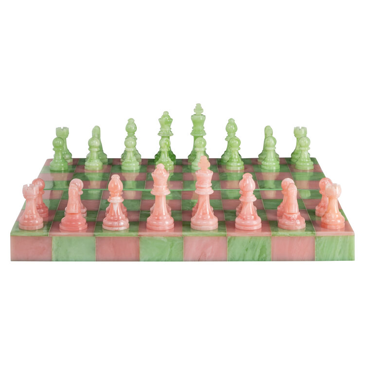 Richmond Interiors Decoratief schaakspel Azalea pink green