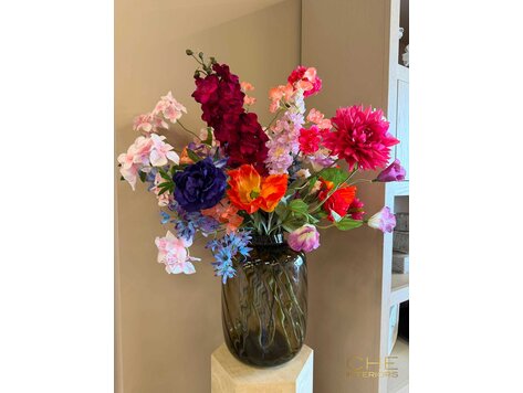 Boeket kunstbloemen met vaas Elora groot