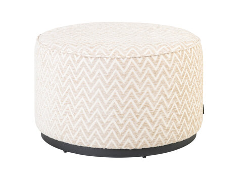 Richmond Interiors Poef voetenbankje Lexie Beige Chevron Ø70 cm