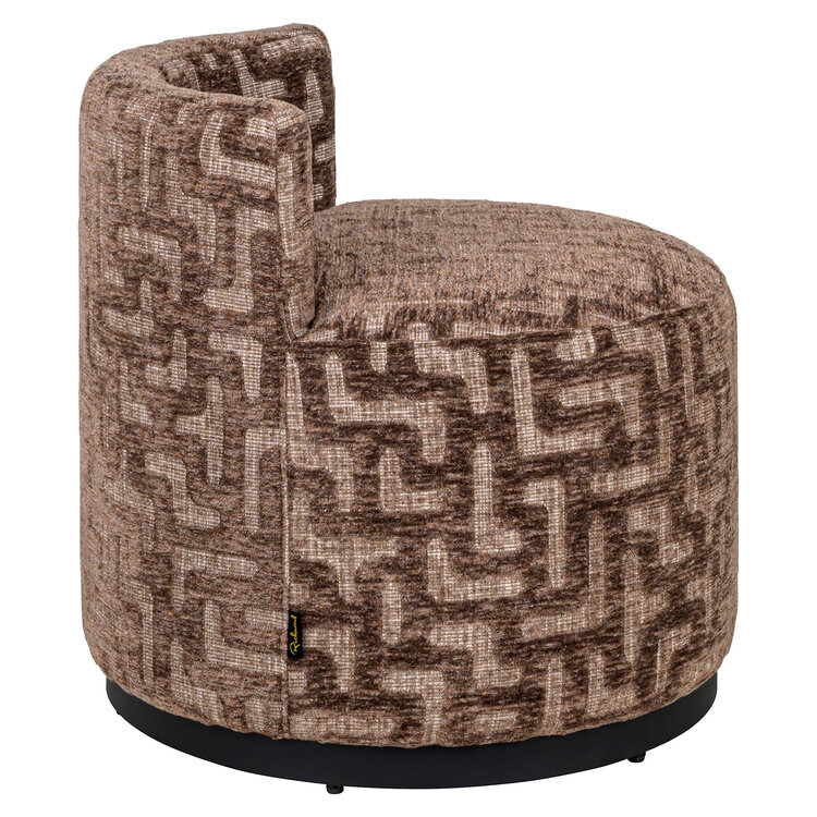 Richmond Interiors Loungestoel Fauteuil Franny Brown Labyrinth