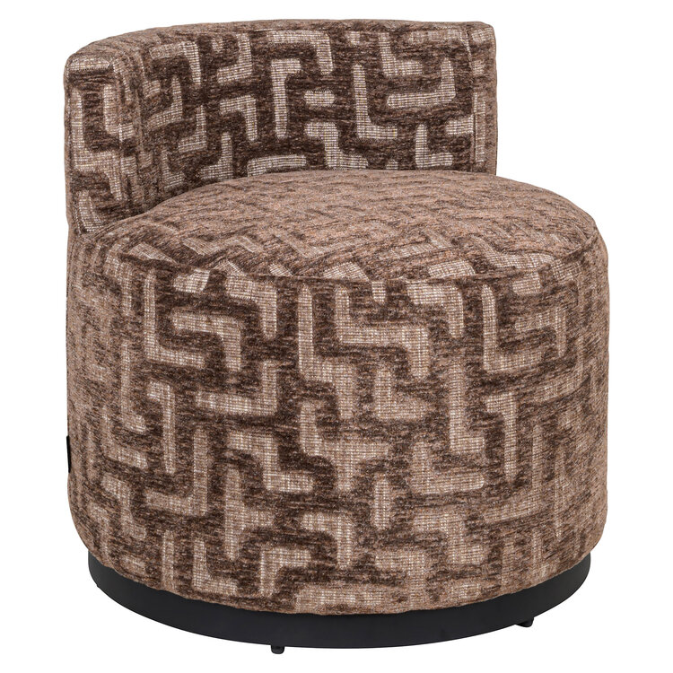 Richmond Interiors Loungestoel Fauteuil Franny Brown Labyrinth
