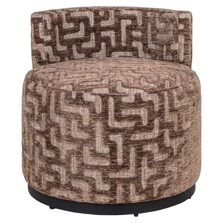 Richmond Interiors Loungestoel Fauteuil Franny Brown Labyrinth