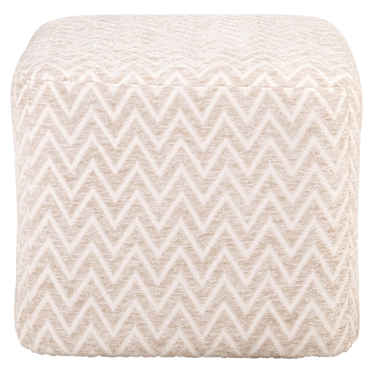 Richmond Interiors Poef voetenbankje Ciela Beige Chevron