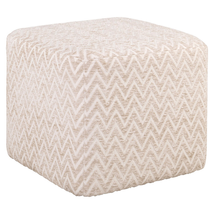 Richmond Interiors Poef voetenbankje Ciela Beige Chevron