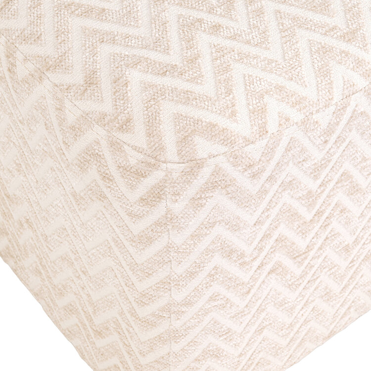 Richmond Interiors Poef voetenbankje Ciela Beige Chevron