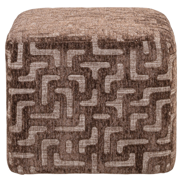Richmond Interiors Poef voetenbankje Ciela Brown Labyrinth
