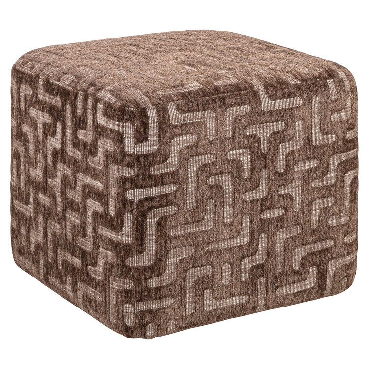 Richmond Interiors Poef voetenbankje Ciela Brown Labyrinth