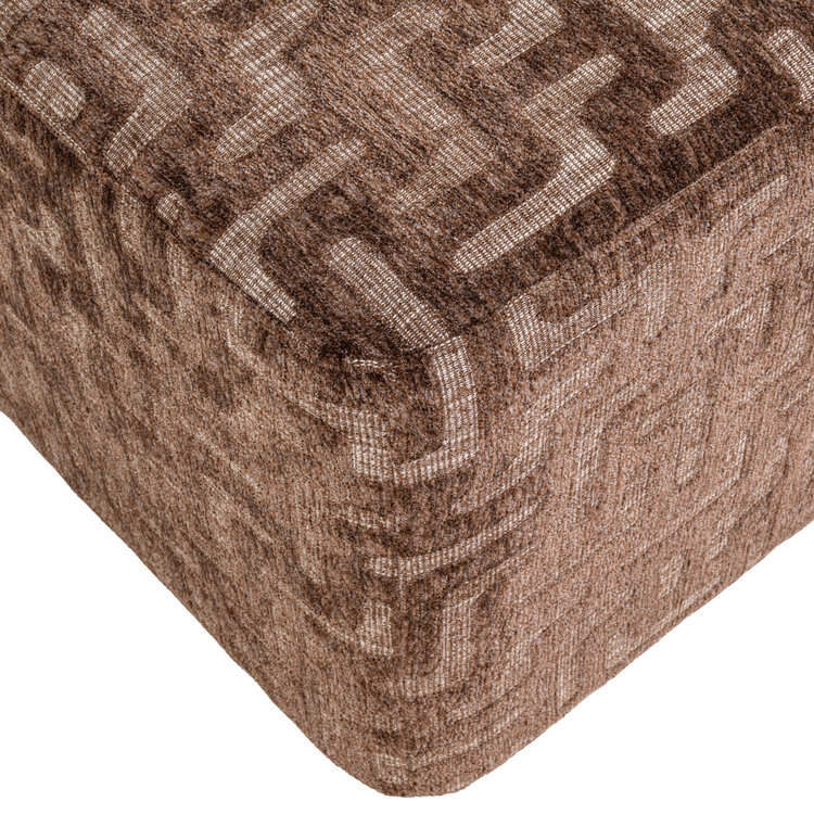Richmond Interiors Poef voetenbankje Ciela Brown Labyrinth
